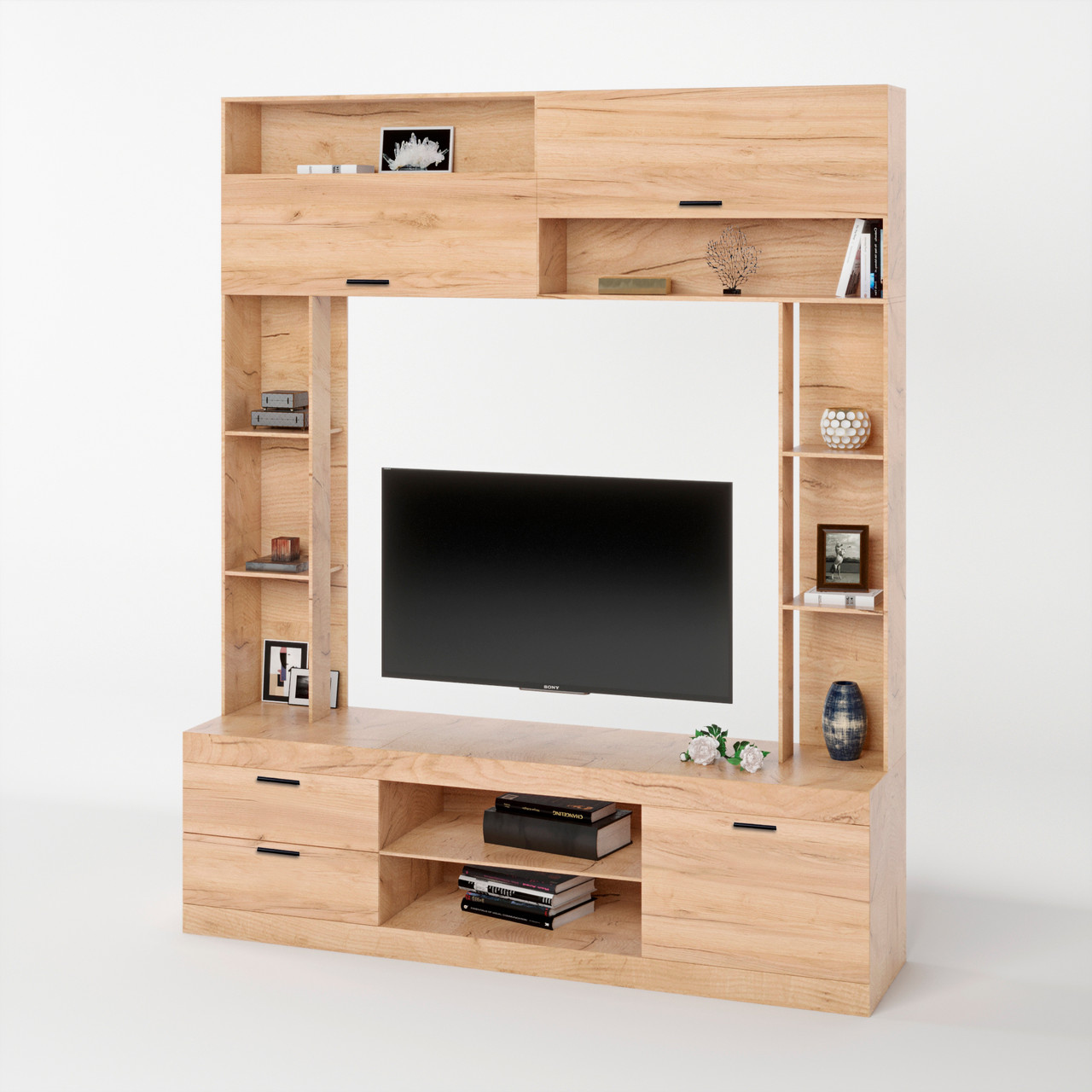 Стенка для Гостиной Эверест Соната Дуб Крафт Золотой (EVR-2714 ...