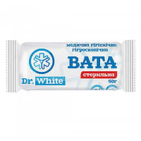 Вата стерильная 50 г DR. WHITE ролик