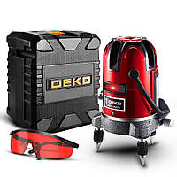 Лазерний рівень у боксі DEKO 5 ліній, червоний промінь