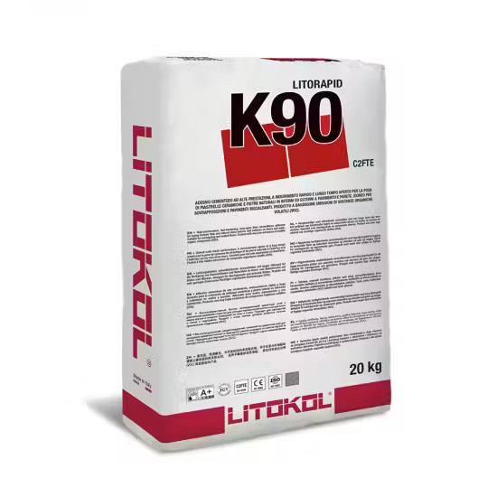 LITORAPID K90 - високоміцний клей швидкого тужавлення, білий, 20кг. Клас C2FTE (3-5,5кг/м2)
