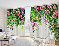 Фото Шторы "3D Розы на стене" 2,7м*5,0м (2 полотна по 2,50м)