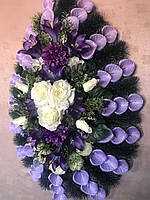 Венок ритуальный из искусственных цветов (Элитный №4), размер 165*75 см, доставка по Украине