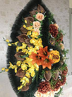 Венок ритуальный из искусственных цветов (Элитный №5), размер 190*75 см, доставка по Украине