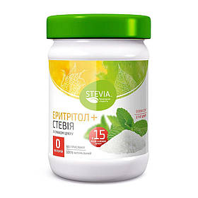 Солодкий екстракт з листя стевії з еритритолом 1:15 до цукру 180г Stevia