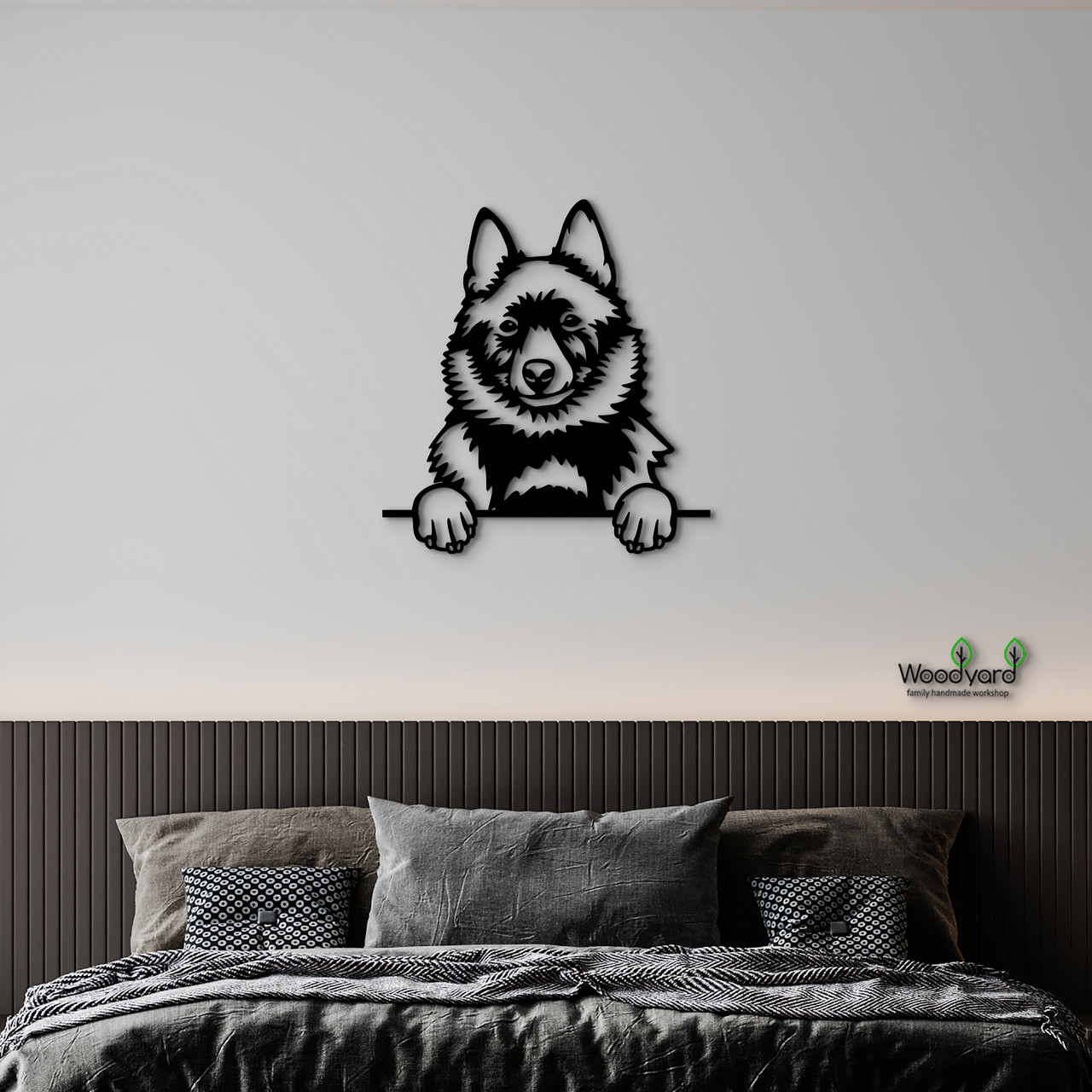 Панно Шипперке 15x15 см - Картини та лофт декор з дерева на стіну., фото 1