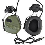 Тактичні активні навушники з кріпленням на шолом Fast (вихід на рацію, шумозаглушення), фото 7