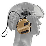 Тактичні активні навушники з кріпленням на шолом Fast (вихід на рацію, шумозаглушення), фото 6