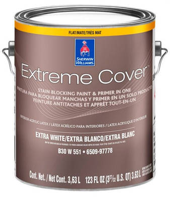 Фарба (грунт) Extreme Cover Stain Blocking, Egg-Shell, Extra White (3,78 л). Sherwin-Williams