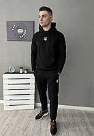 Мужской спортивный костюм с Гербом Украины весенние осенний демисезонный кофта + штаны черный
