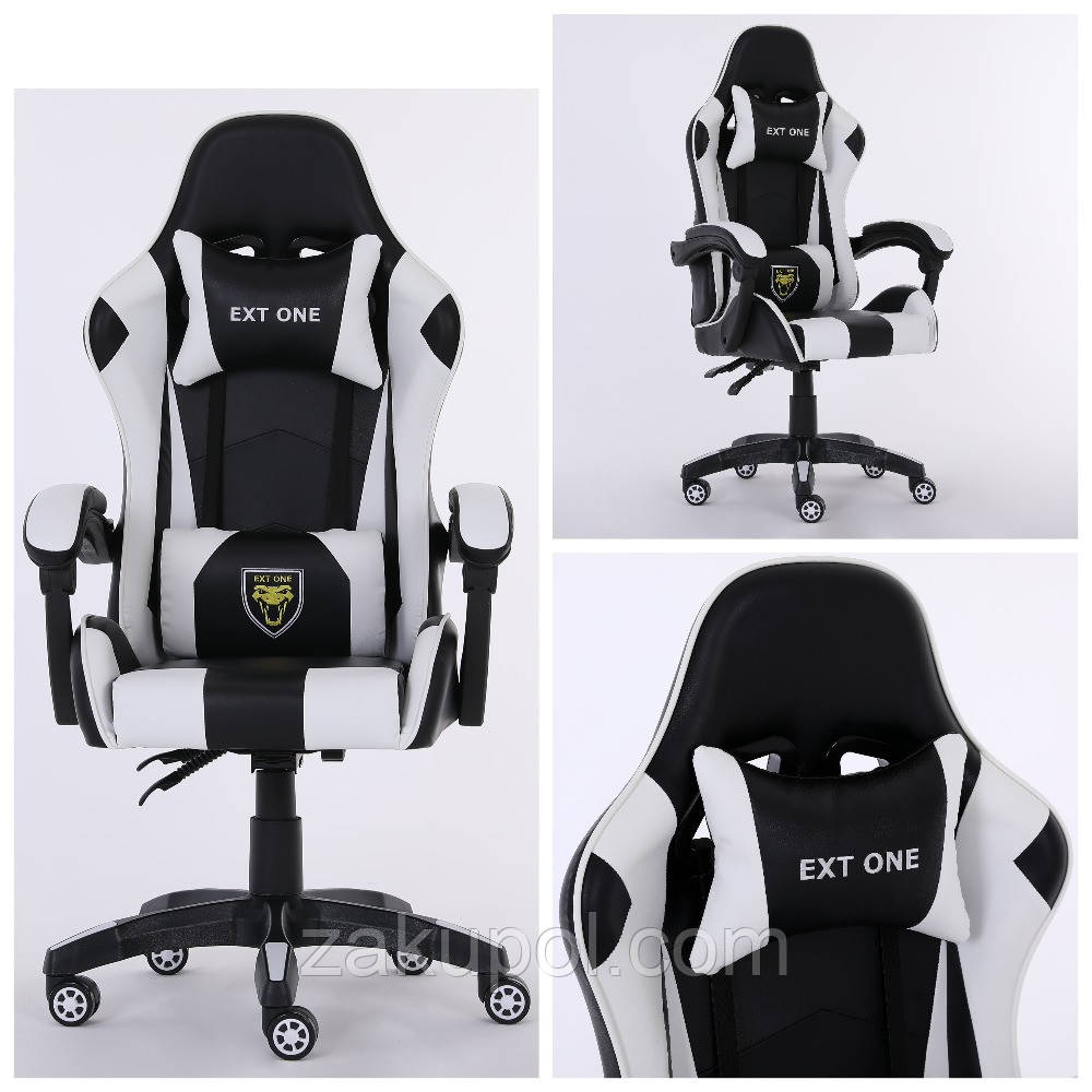 Крісло геймерське, ігрове, спортивне Madrex EXT ONE WHIRE чорно-біле, фото 1