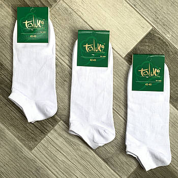 Шкарпетки чоловічі демісезонні бавовна короткі Талько, Житомир, розмір 42-45, білі, 09452