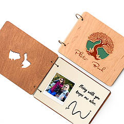 Альбом для фотографій дерев'яний/ фотоальбом на подарунок  /  крафтбук "дерево" світла, IVORY