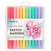 Набір скетч маркерів 12 кольорів Kite Pastel K22-045