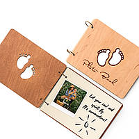 Альбом для фотографий деревянный / фотоальбом на подарок / крафтбук "ножки" світла, IVORY