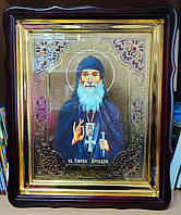 Икона преподобного Гавриила (Ургебадзе) с эмалью 40х35см