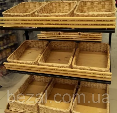 Лоток плетений для хліба, фруктів 60x40х10см