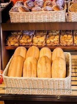 Лоток плетений із лози для хлібобулочної продукції 30x40х10см, фото 1