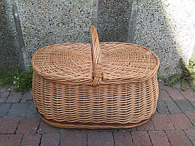 Кошик для пікніка плетений з дахом 46*31см