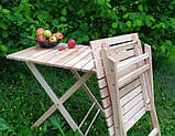 Набір дерев'яні складні меблі стіл і 4 стільці для саду, альтанки, фото 4