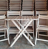 Набір дерев'яні складні меблі стіл і 4 стільці для саду, альтанки, фото 6
