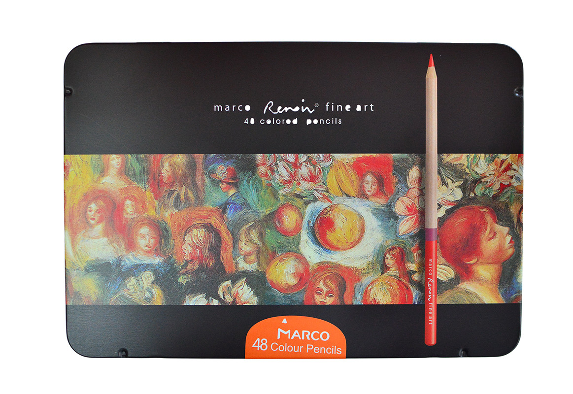 Олівці кольорові Marco Renoir Fine Art 48 кольорів в металевому пеналі Fine Art-48Т