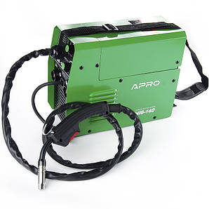 Зварювальний напівавтомат інверторний APRO MIG-140, 20-140А, ел.4 мм, дріт 0.8-1мм 1 кг 3+2.5+2м