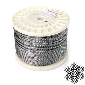 Трос 8 мм DIN 3060 (6х19+1х19) неіржавкий А2 100 м APRO