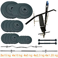 Лава для жиму з набором штанг і гантелей Newt ProGym Scott Plus Set Pro T 120 kg