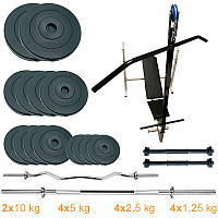 Лава для жиму з набором штанг і гантелей Newt ProGym Scott Plus Set Pro T 70 kg