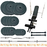 Лава для жиму з набором штанг і гантелей Newt ProGym Scott Plus Set Pro 100 kg