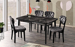 Набір обідніх меблів SILVA masa beyaz / GALA san. 140+30/90/75 Mobilgen, Туреччина, графіт