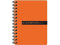 Блокнот В6 Campus Pocketbook на спір, 120арк пласт. обкл, 3розд. РВ63120-810 помаранч. ТМ ОФОРТ 7Копійок