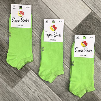 Шкарпетки жіночі демісезонні бавовна короткі Super Socks, арт 027, салатові, розмір 36-40, 027