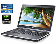 Ноутбук Dell Latitude E6520/15.6"/Core i5-2410M 2 ядра 2.3GHz/8GB DDR3/256GB SSD/NVS 4200M 1GB/Win10/Webcam