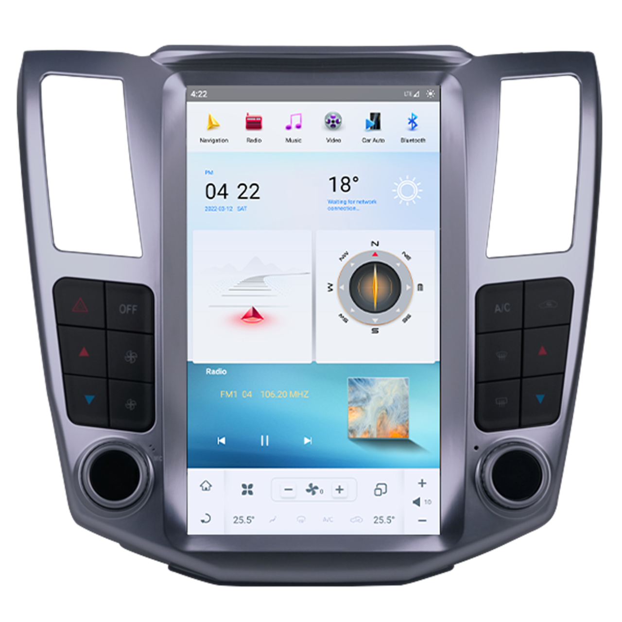 Штатна магнітола для Lexus RX RX330 (Silver & Wooden) Tesla Style на Android