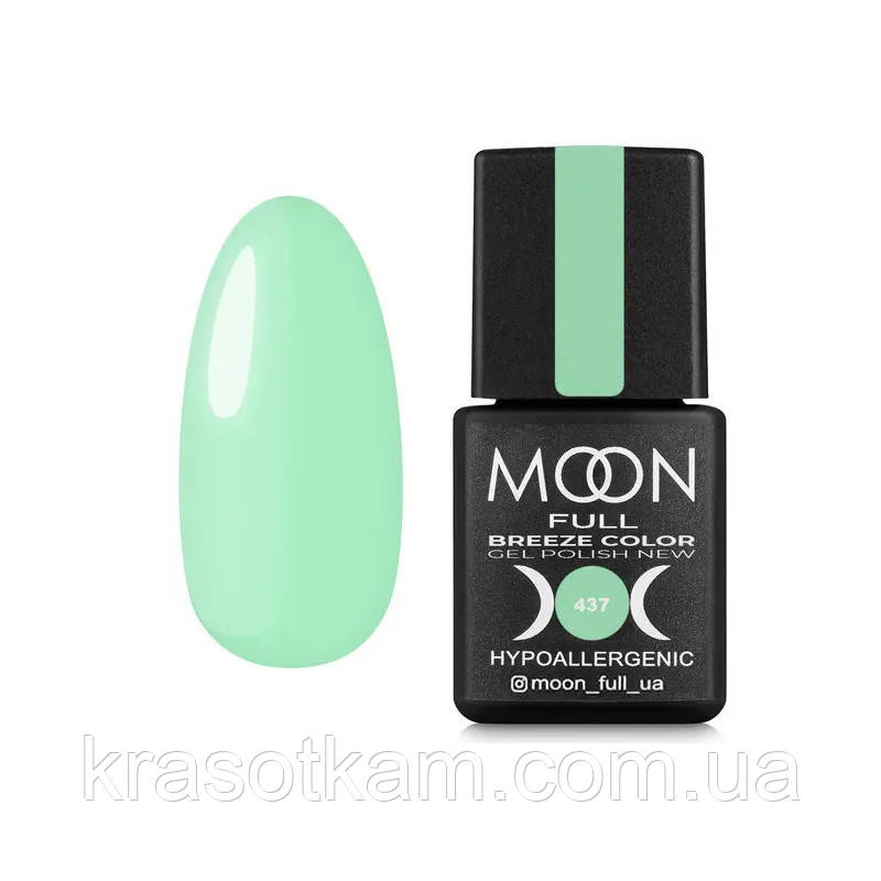 Гель-лак Moon Full Breeze color No437 світло-зелений, 8 мл., фото 1
