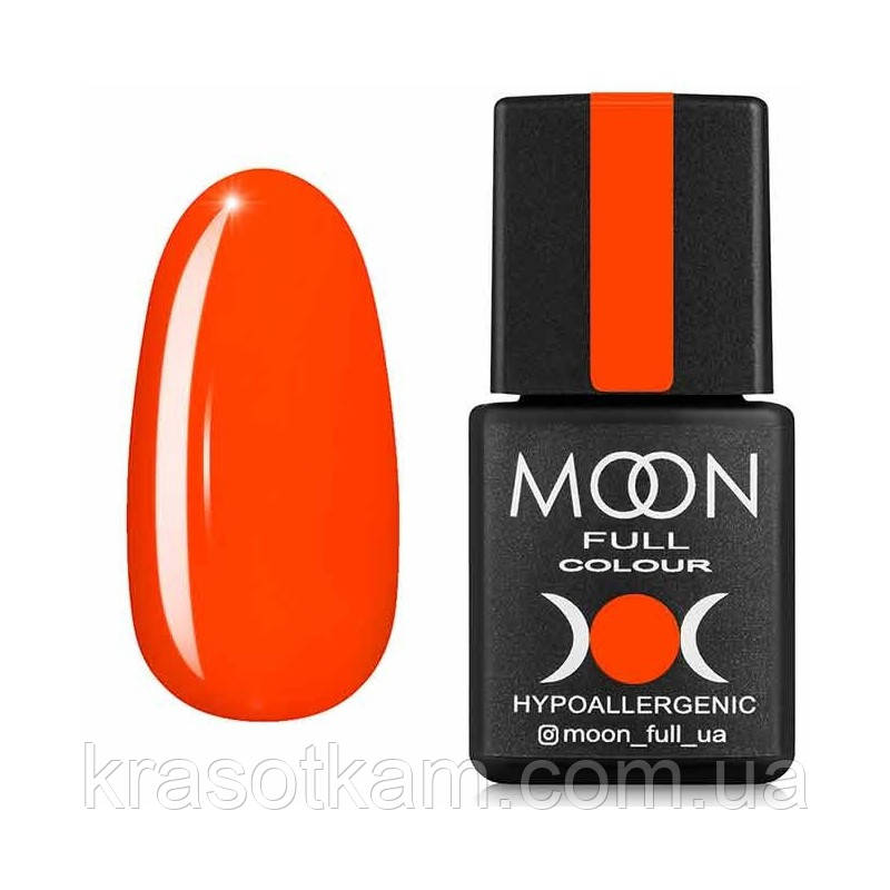Гель-лак Moon Full Neon No707 морквяно-кораловий, 8 мл.