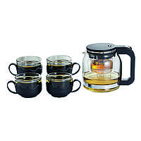 Набор Заварник для чая Lilac S421 880 мл + 4 чашки х 150 мл