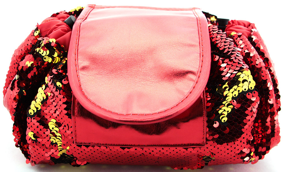 Косметичка мішок з паєтками червоний AVADONA