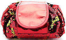 Косметичка мішок з паєтками червоний AVADONA