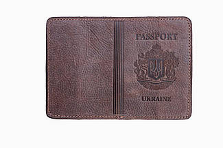 Обкладинка на паспорт шкіряна натуральна (коричневий) SV