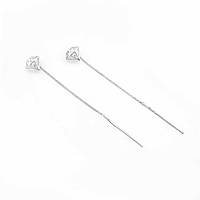 Срібні сережки протяжки Алмаз