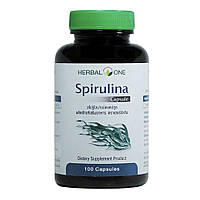 Спирулина органическая в капсулах Spirulina 100 шт Herbal One (8853353300516)