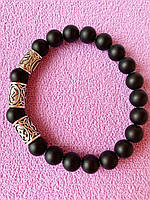 Браслет -амулет из шунгита с рунической формулой "Богатство"
