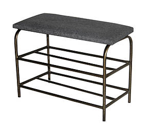 Банкетка з полицями бронза/сірий 70*25 см