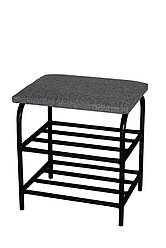 Пуф банкетка без спинки 50 см чорний/сірий