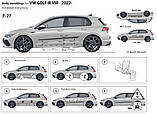 Молдинги на двері для Volkswagen VW Golf-R VIII 5dr 2022+, фото 6