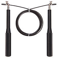 Скакалка скоростная Crossfit Rope с подшипником и стальным тросом 3 м (CM-J601) Черный