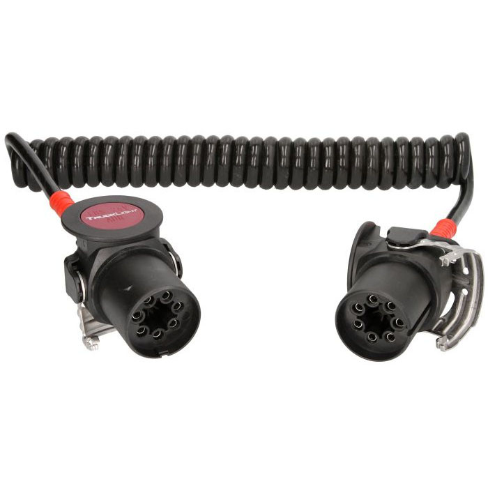 Спіральний кабель причепа зі штекерами 7 PIN EBS TRUCKLIGHT EURO6 (ISO 7638-1)