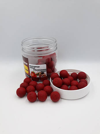 Насадкові бойли 14 мм, варені бойли, бойли Полуниця Бергамот (Strawberries Bergamot) 14 мм 100 г, фото 3